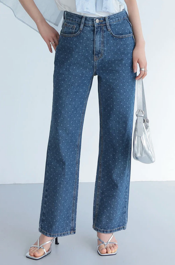 Polka Denim Pantolon