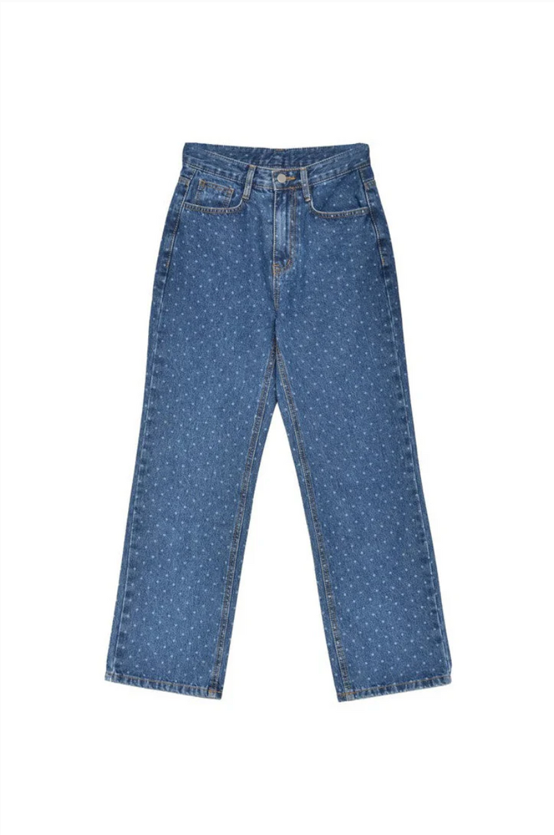 Polka Denim Pantolon