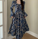 Midnight Blossom Midi Elbise